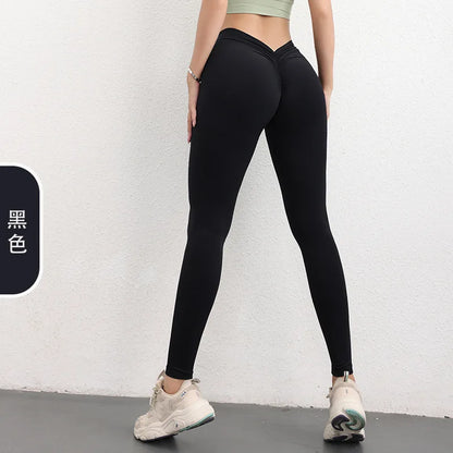 Back V Energy Leggings Push Up Sports Women's Fitness Running tTraining Yoga Pants Energy Leggings Gym Girls Leggings