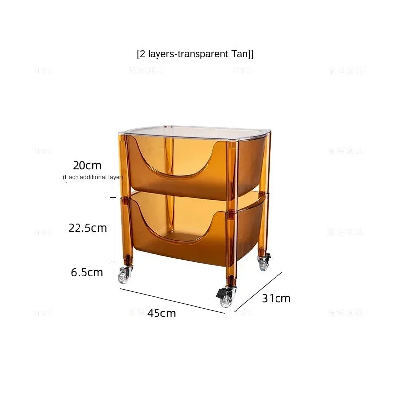 Nordic Acrylic Home Storage Rack, Transparent Mobile Trolley, Transparent Multi-layer Combination Storage Cabinet