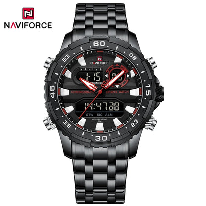 Original Brand NAVIFORCE Quartz Watch For Men  Sports Stainless Steel Strap Wrist Watches Waterproof Analog Digitals Clock 2024