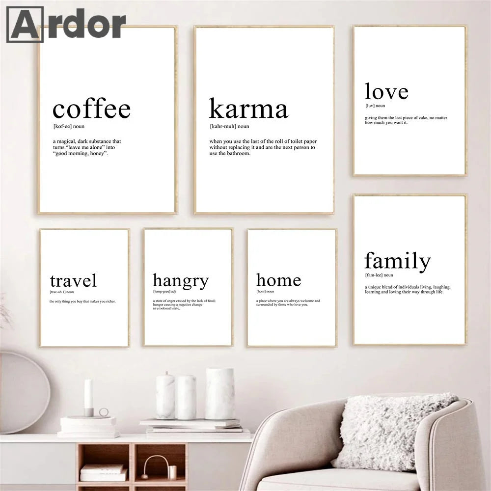 Home Mother Travel Love Family Definition Quotes Wall Art Canvas Painting Nordic Posters And Prints Pictures Living Room Decor