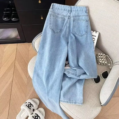 High-waisted Slimming Jeans For Women Summer New Arrival Sweet Spicy Straight-leg Pants Long Length Fashionable Design