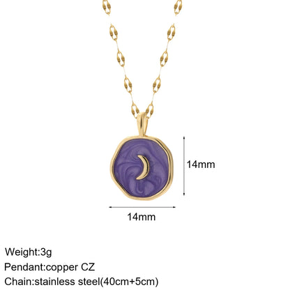 Heart Evil Blue Eye Sun Necklace for Women Cute Dog Bee Elephant Gold Color Pendant Woman's Collars Long Stainless Steel Chains