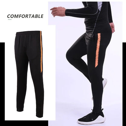 Mens Sports Running Soccer Training Pants Breathable Quick-dry Fitness Cycling Hiking Trousers Football Long Pants