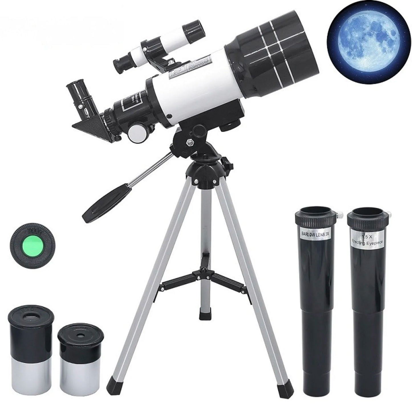 Professional Astronomical Telescope F30070 Monocular 150 Times Zoom HD Night Vision View Moon Star AZM70300 Stargazing