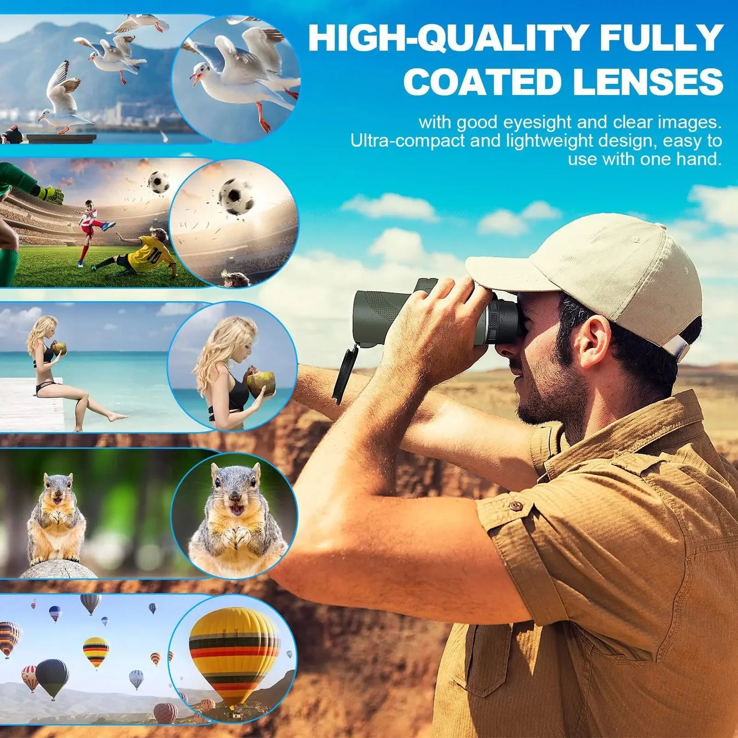 80x100 HD ZOOM Powerful Monocular Telescope Portable Binoculars Long Range Telescope Hunting Camping With Tripod Phone Clip