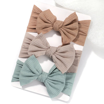 3Pcs/Lot Baby Girl Headband Set Girls Bow Knotted Hair Bands Soft Knitted Kids Headwear Newborn Turban Baby Hair Accessories