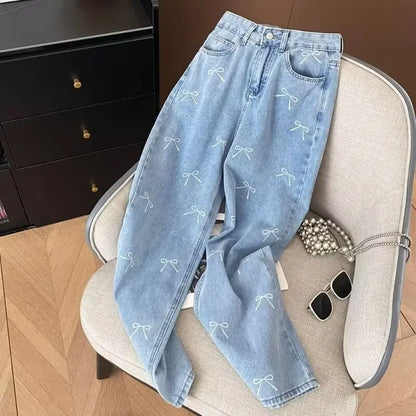 High-waisted Slimming Jeans For Women Summer New Arrival Sweet Spicy Straight-leg Pants Long Length Fashionable Design