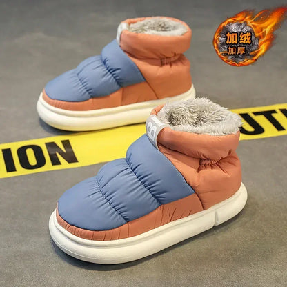 Snow Boots Men Women Winter 2024 New Lovers Plush Thick Comfortable Cotton Shoes Warm Anti Slip Outdoor Casual Shoes Flats