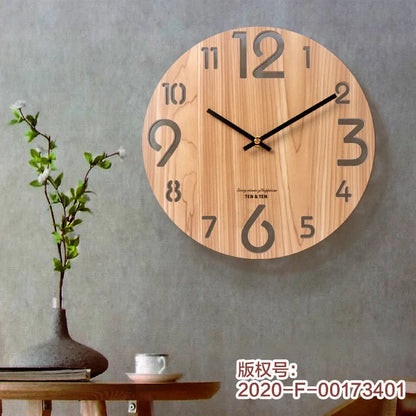 12 Inch Wooden 3D Wall Clock Modern Design Nordic Children's Room Decoration Kitchen Clock Art Hollow Wall Watch Gifts