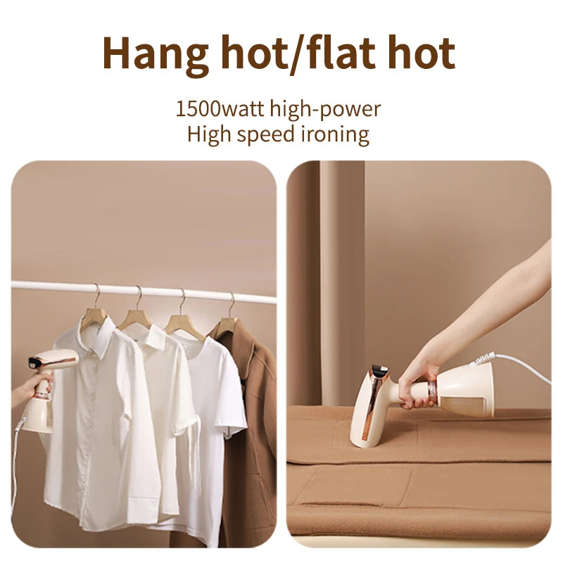 1500W Handheld Garment Steamer Fabric Clothes Ironing Iron 280ml Portable Quick Heat Ironing 280mL Steam Generator for Household