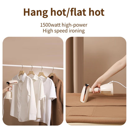 1500W Handheld Garment Steamer Fabric Clothes Ironing Iron 280ml Portable Quick Heat Ironing 280mL Steam Generator for Household