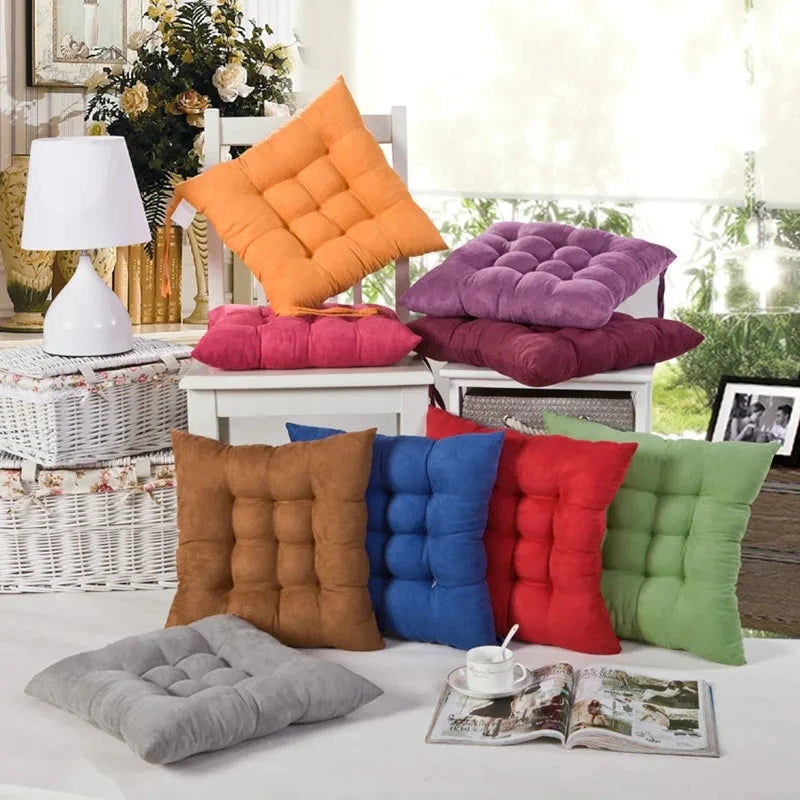 Square thick chair cushion, 4 pieces, suitable for dining room, courtyard, office, indoor, garden, sofa, hip, 40x40cm