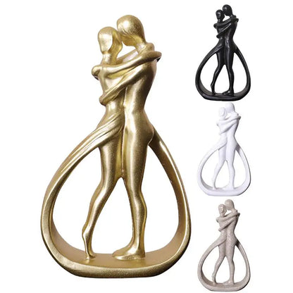 Modern Abstract Hugging Couple Statue Home Decoration Figure Sculptures & Figurines for Interior Aesthetic Living Room ornaments