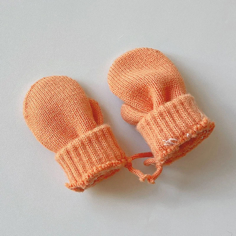 Wool Baby Winter Gloves Candy Color Halter Kids Mittens for Children Girls Boys Accessories Warm Knitted Kids Gloves 1-4Y