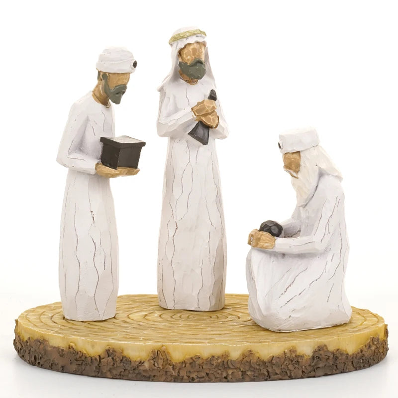 3 pieces nativity figures Set Nativity family Christmas Home sculpture figurine happiness art Living Room Bedroom table decorati