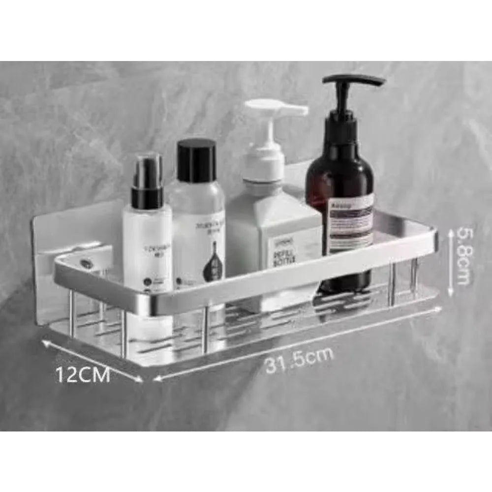 Bathroom Storage Wall Mount Shampoo Makeup Storage Holder Bathroom Accessories No Drilling Wall Shelf Shower Holder for WC