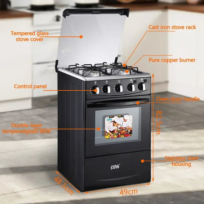 52L Electric Integrated Multi Functional Household Kitchen with Baking Plate Portable Food Steaming Baking Large Capacity Oven