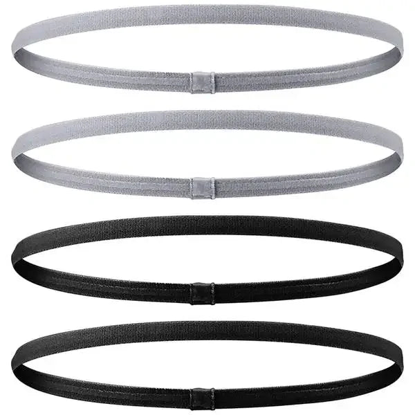 4 Pieces Solid Thicken Non-Slip Elastic Sports Outdoor Headbands Hair Headbands for Men Exercise Hair Bands Sweatbands for Women