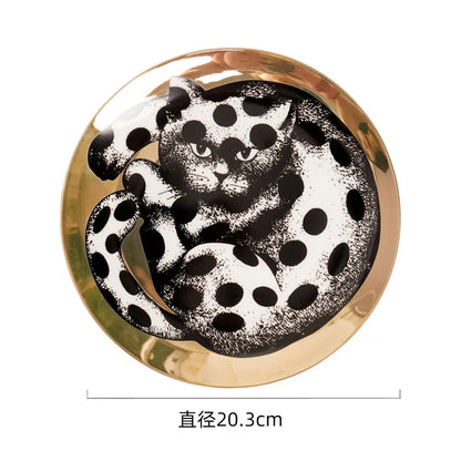 Ceramic Wall Hanging Dish Artwork with Girl Pattern - 8 Inch Home Exquisitely Decorated Plat Desktop Ornaments for Living Room"