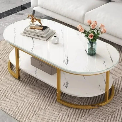 Modern Design Coffee Table Minimalist Storage Oval Living Room Table Balcony Nordic Coffee Tables Luxury Home Decoration g