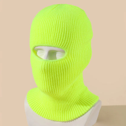 Candy Color Cute Full Face Cover Ski Mask Hat Bear Ear Balaclava Knitted Hats Outdoor Cycling Ear Protection Hat Beanies Hat Men