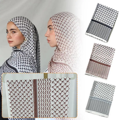 Big Size Kuffiyeh Prints Hijab Cotton Scarf Breathable Soft Long Fashion Forward Scarves Headscarf Muslim Hijabs Shawl Ramadan