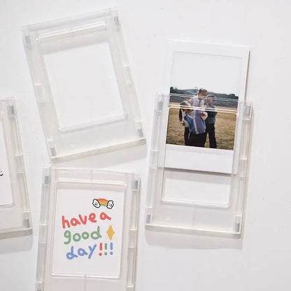 3-inch minimalist Polaroid photo frame with magnetic transparent acrylic photo card display, suitable for desktop display