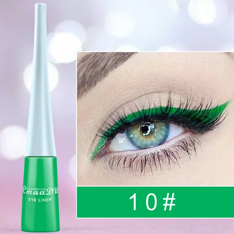 Colorful Sexy Eyeliner Liquid Blue Pencil Waterproof Easy To Wear Make Up Matte Eye Liner Red Green White Gold Brown Eyeliner