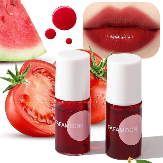 Mini Water Liquid Tint Moisturizing Lip Gloss Mirror Lip Glaze Long Lasting Waterproof Lipstick Rosered Lip Cheek Rouge Cosmetic