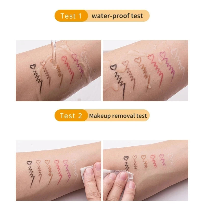 5 Colors Eyeliner Pencil Quick-drying Eyeliner Waterproof Long-lasting Gel Pen Blue Black Brown Easy Wearing Eyeliner Pen