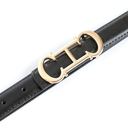 Narrow Luxury Designer Brand Letter Belt Men High Quality Women Genuine Real Leather Dress Strap for Jeans Waistband 2.3cm