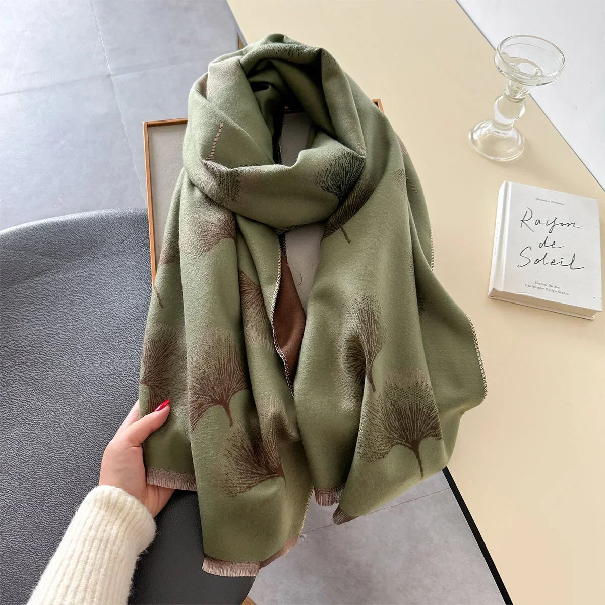 Winter Warm Cashmere Scarf for Women Luxury Pashmina Blanket Thick Shawl Wrap Neckerchief Fashion Bufanda Echarpe Poncho 2024