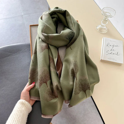 Winter Warm Cashmere Scarf for Women Luxury Pashmina Blanket Thick Shawl Wrap Neckerchief Fashion Bufanda Echarpe Poncho 2024