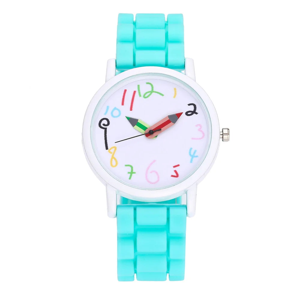 Women Watch Fashion Simple Pencil Design Digital Quartz Watches Casual Jelly Multicolour Silicone Ladies Clock Dress Wristwatch