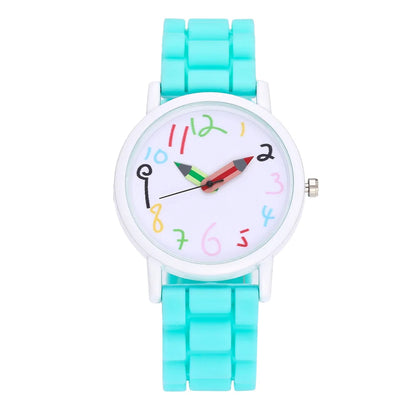 Women Watch Fashion Simple Pencil Design Digital Quartz Watches Casual Jelly Multicolour Silicone Ladies Clock Dress Wristwatch