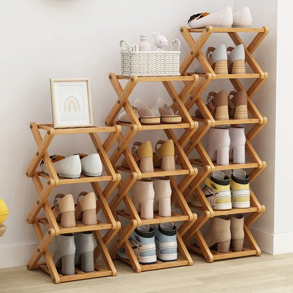 Installation-Free Foldable Shoe Rack Simple Multi-Layer Home Doorway Balcony Small Space-Saving Shoe Cabinet Storage Fantastic