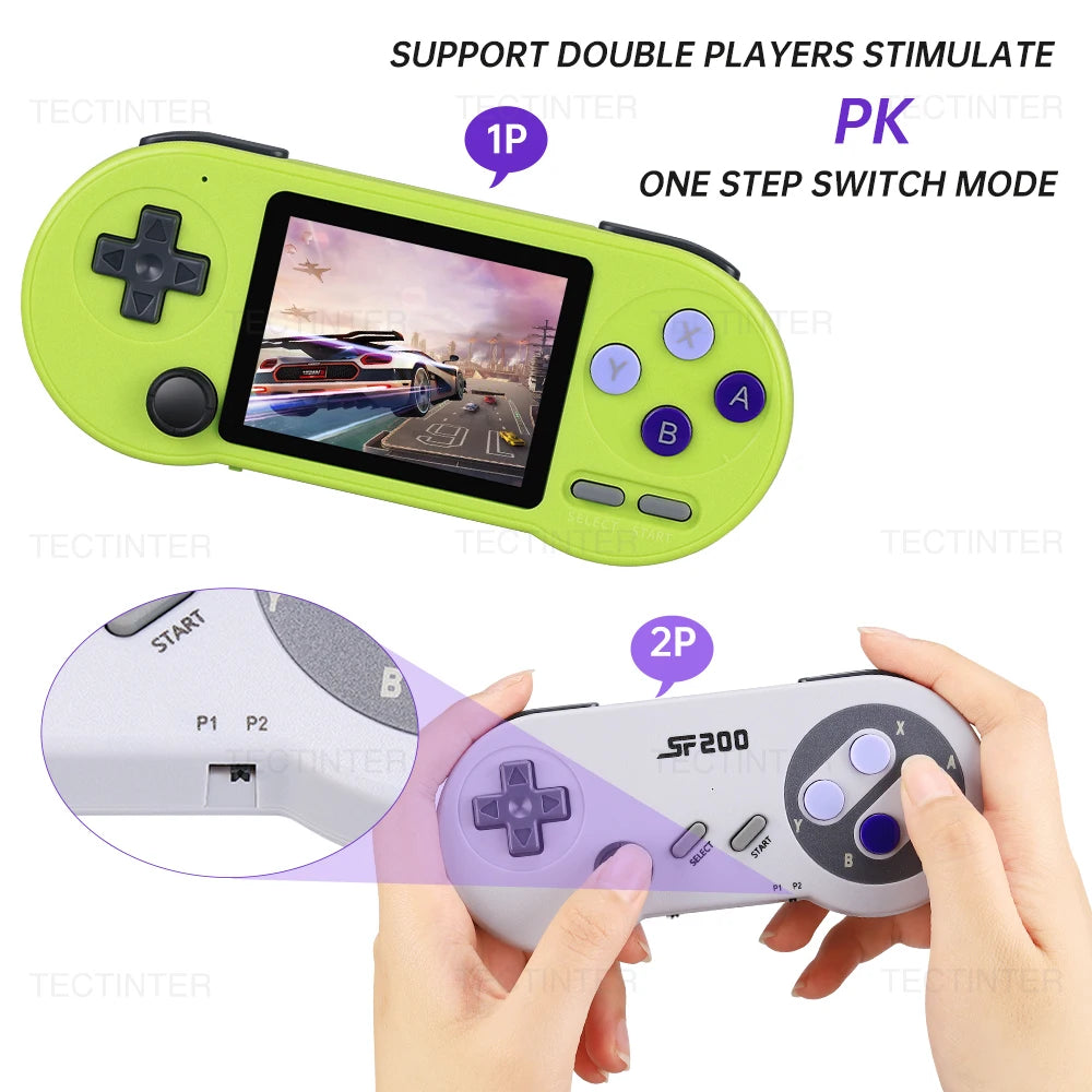 SF2000 Games Portable Handheld Video Built-in 10000 Game Console 3 Inch IPS Screen Classic Retro Game Player Support AV Output