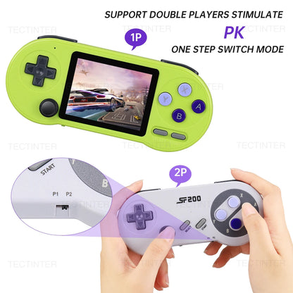 SF2000 Games Portable Handheld Video Built-in 10000 Game Console 3 Inch IPS Screen Classic Retro Game Player Support AV Output