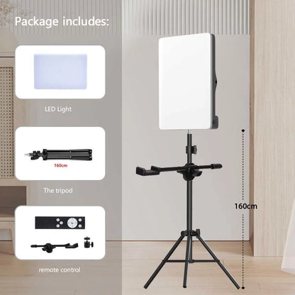 LED Photo Studio 3000k-6500k Video Fill Lamp Light Panel Photography Lighting With Tripod Stand Long Arm EU Plug For Live Stream