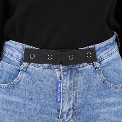 Buttonless Elastic Invisible Jeans Belt Simple Men's And Women's Waist Elastic Adjustable Trousers Waist Circumference