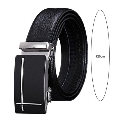 Men Belt High-quality Men's Automatic Business Belt with Smooth Faux Leather Alloy Buckle Durable Anti-slip Belt for Formal