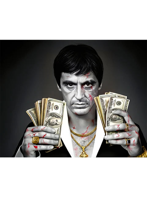 Modern Gangster Movie Scarface Posters Prints Tony Montana Money Canvas Painting Portrait Wall Art Pictures Living Room Decor