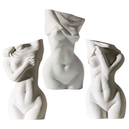 Female Body Vase Modern Ceramics Flower Vase In Female Body Shape Multi-Purpose Aesthetic Room Decor Flower Pot For Dry Flowers