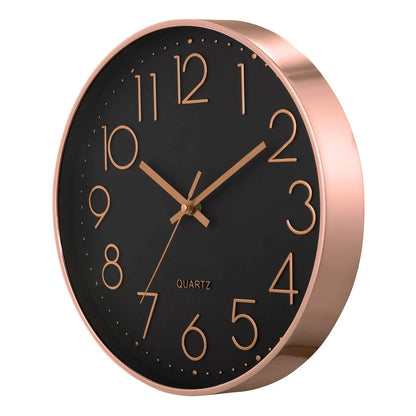 8 Inch 3D Numerals Easy to Read Wall Clock Classic Elegant Modern Silent Quartz Clocks for Living Room Bedroom Office