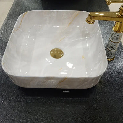 Nordic Ceramic Bathroom Sink Countertop Basin Home Square Art Basin Bathroom Toilet Wash Basin Small Size Balcony Shampoo Sink R