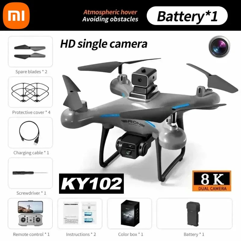 Xiaomi New KY102 RC Drone 8K Professional Dual Camera Aerial 360° Quadcopter RC Obstacle Avoidance Optical Flow Aerial Drone