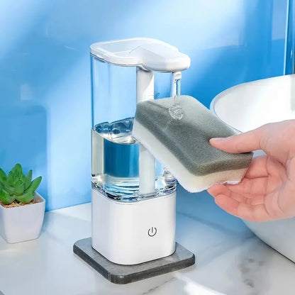 Máquina automática de desinfectante de manos con sensor, máquina de jabón para platos, champú para el cuerpo, dispensador inteligente de detección de distancia para cocina y hogar, inodoro