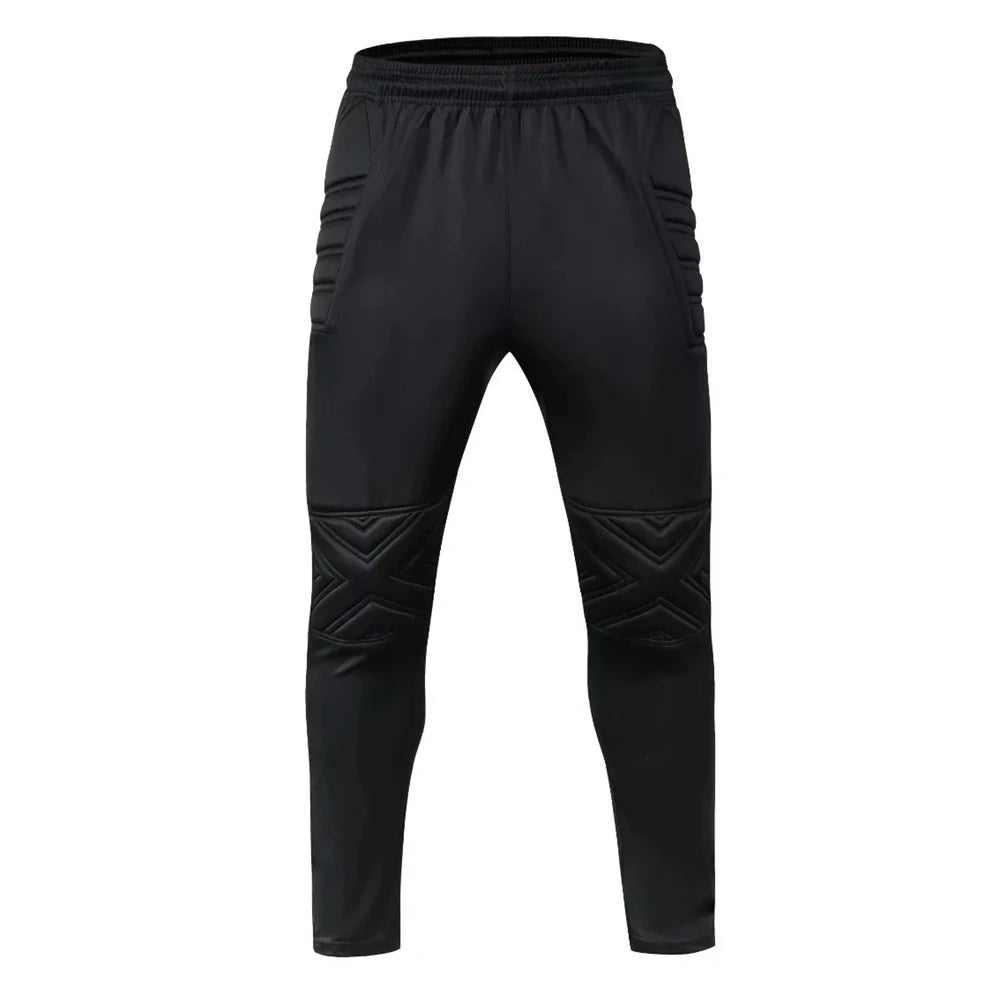 Pantalones de entrenamiento de fútbol para niños y adultos, para hombres, pantalones de fútbol americano, portero deportivo, rodilleras de portero, protección de esponja