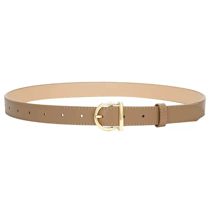 Leather Women Belts New PU Simple Metal Buckle Belt Girls Dress Jean Pants Waistband Belts for Lady Luxury Designer Brand 2023