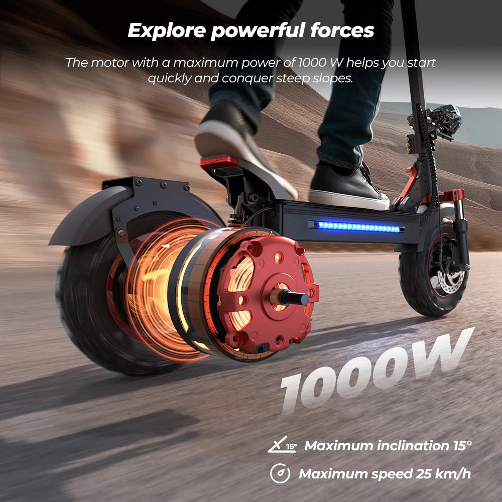 iScooter iX5s Electric Scooter 15Ah 1000W Powerful Kick Scooter Anti-skid Off Road Pneumatic Tire 65km Range 45km/h eScooter